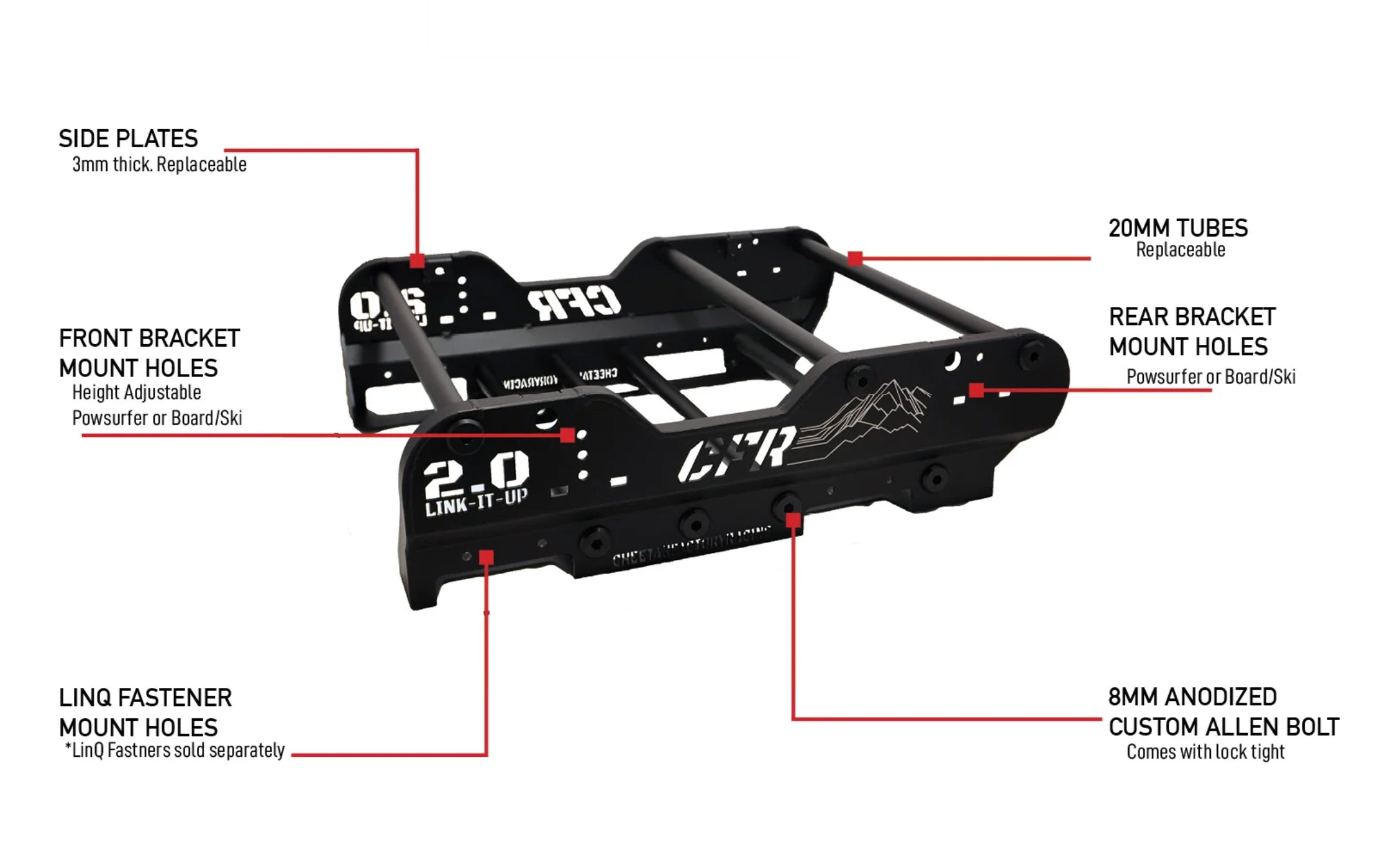 Link-it-Up 2.0 Snowmobile Rack - Cheetah Factory Racing